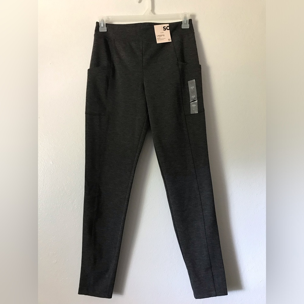 Womens SO High Rise Dark Grey  Leggings NWT Sz M SO good for life